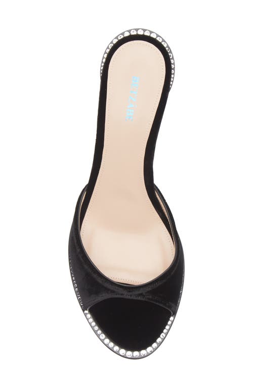 Betzábe Jenni Crystal Sandal In Black Velvet