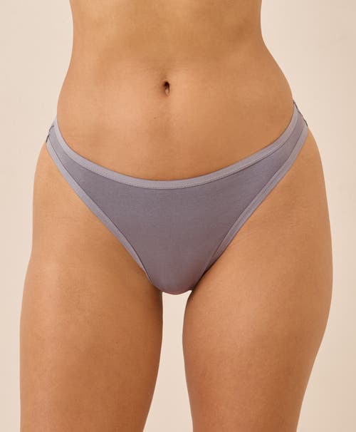 Pact Everyday Mid Rise Thong 5-pack In Gray