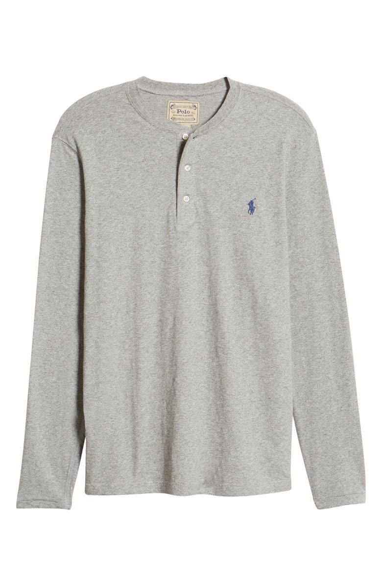 Polo Ralph Lauren Men's Long Sleeve Henley T-Shirt, Alternate, color, Dark Vintage Heather