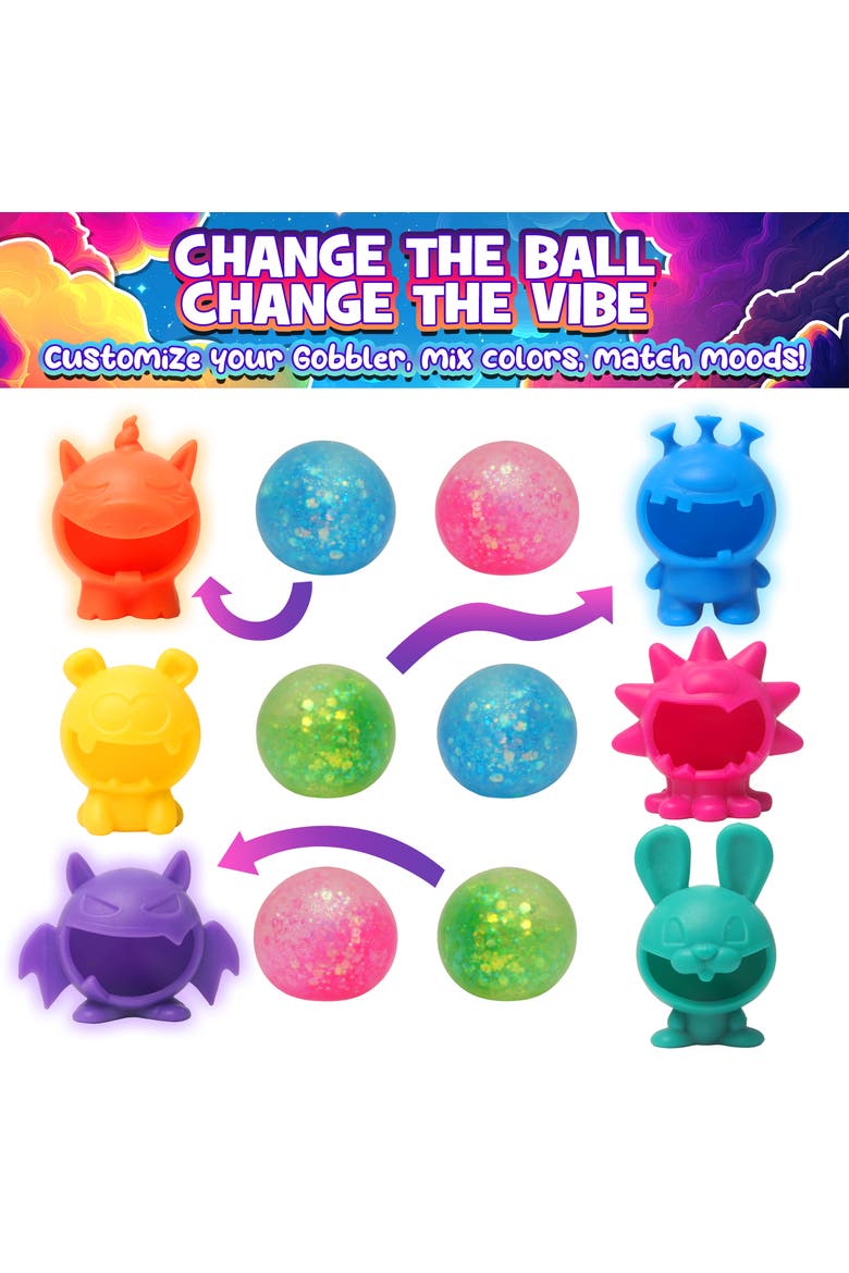 Glitter Gobblers Mystery Box Squishy Toys 6 Pack, Alternate, color, Multicolor
