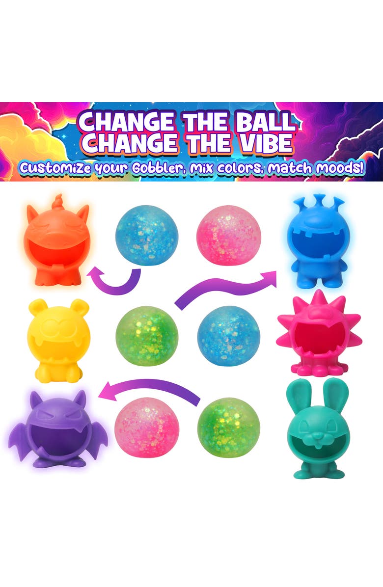 Power Your Fun Glitter Gobblers Blind Box Squishy Toys 6 Pack, Alternate, color, Multicolor