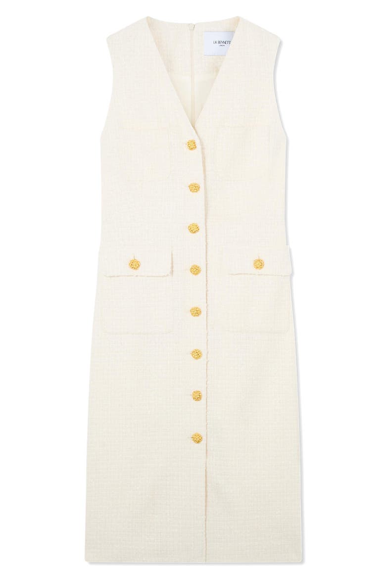 Vita Sleeveless Tweed Dress, Alternate, color, CREAM