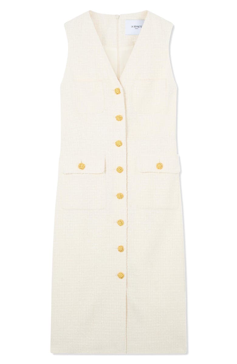 LK Bennett Vita Sleeveless Tweed Dress, Alternate, color, Cream