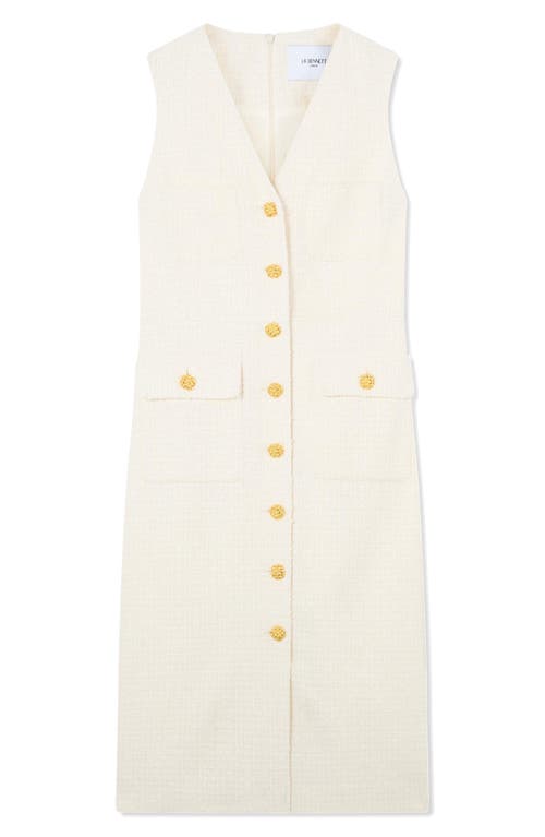 Lk Bennett Vita Sleeveless Tweed Dress In Cream