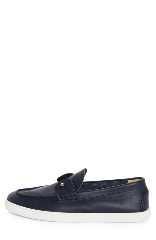 Christian Louboutin Men's Chambeliboat Leather Loafers In Marine