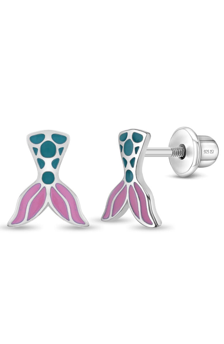 In Season Jewelry Mermaid Tail Girl Earrings, Main, color, Pink