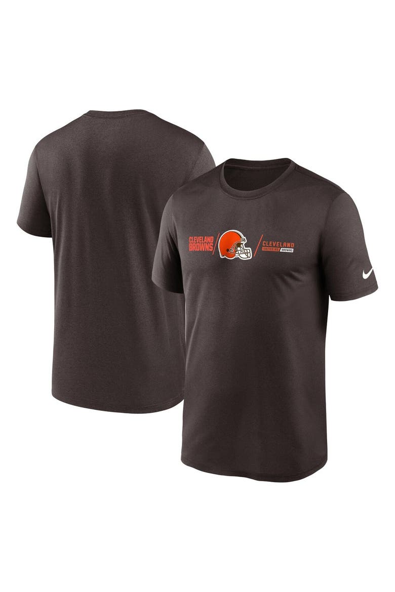 Men's Nike Brown Cleveland Browns Horizontal Lockup Legend Performance T-Shirt, Main, color, Brown