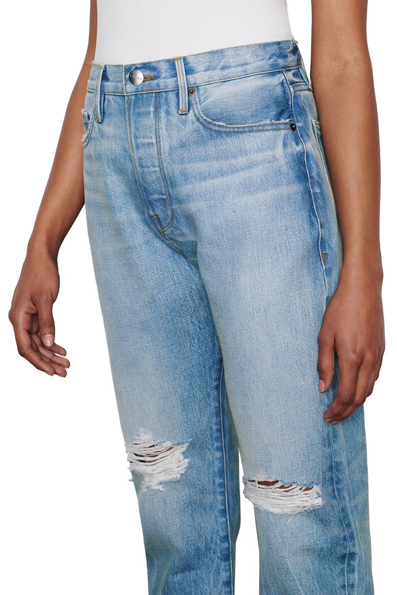 Le Original Ripped High Waist Crop Jeans, Main, color, LIMELIGHT