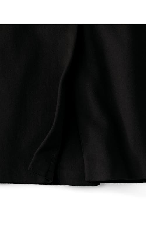 Lands' End Plus Size Wool Wrap Long Coat In Black