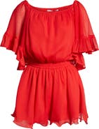 Endless Rose Off the Shoulder Ruffle Sleeve Romper