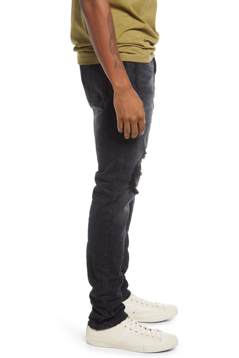 Ripped Knee Blowout Slim Jeans, Alternate, color, BLACK WASH