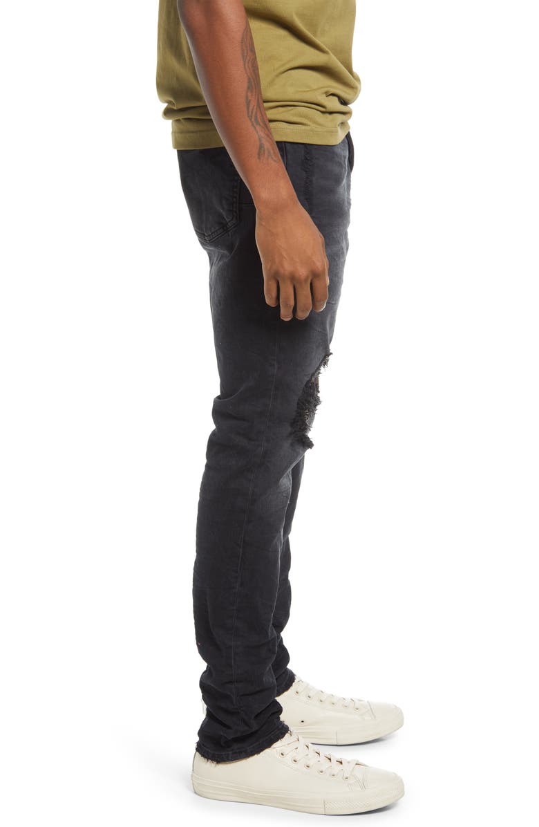 PURPLE BRAND Ripped Knee Blowout Slim Jeans, Alternate, color, Black Wash