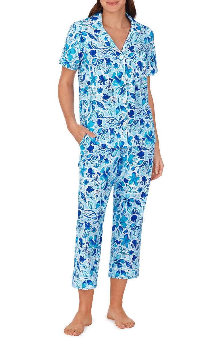 BedHead Pajamas Print Organic Cotton Jersey Crop Pajamas, Main, color,