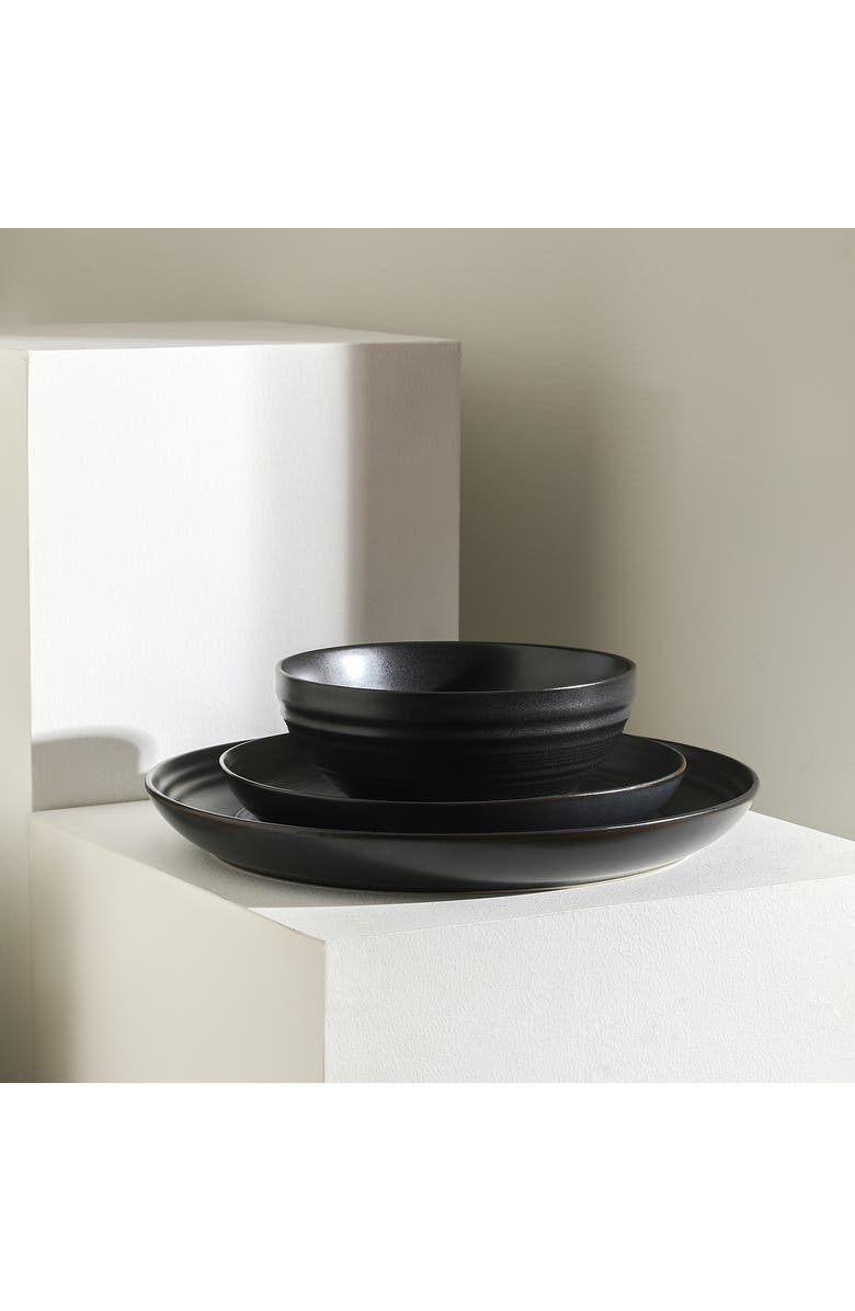 Stone Lain Elio Stoneware 24-Piece Dinnerware Set, Alternate, color, Black