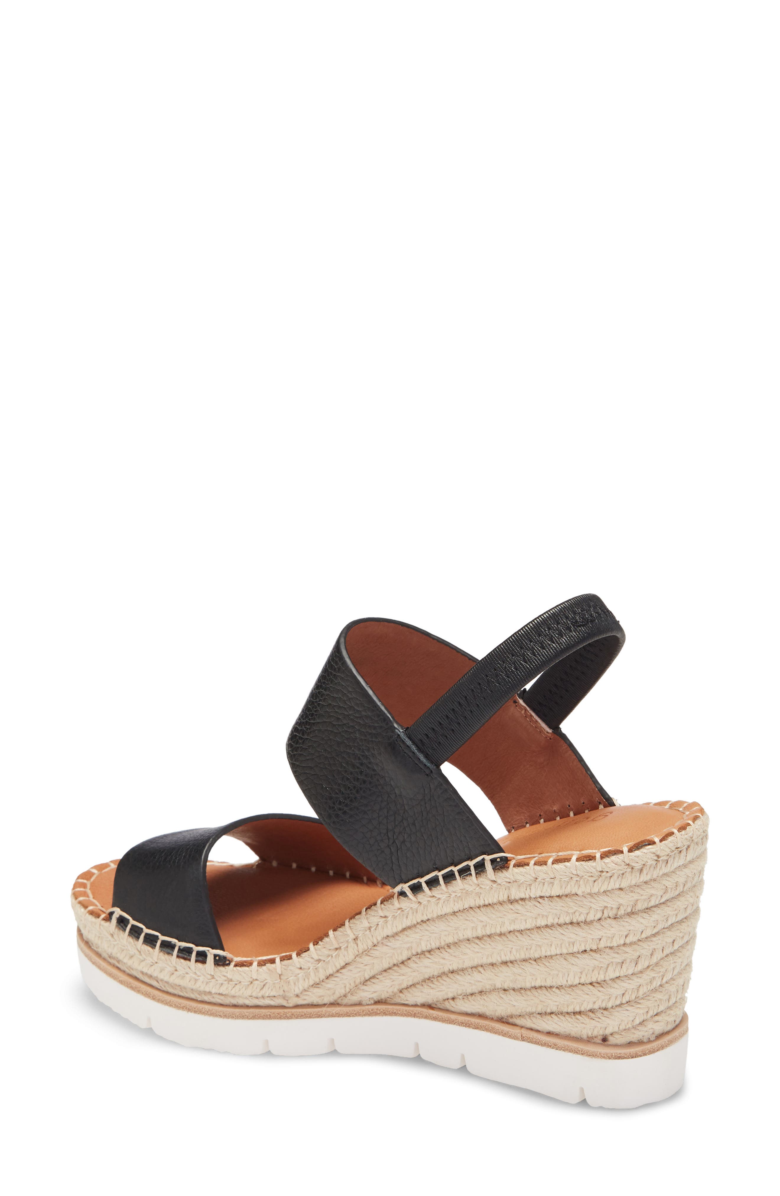 Gentle Souls by Kenneth Cole Elyssa Platform Wedge Sandal, Alternate, color, Black Leather