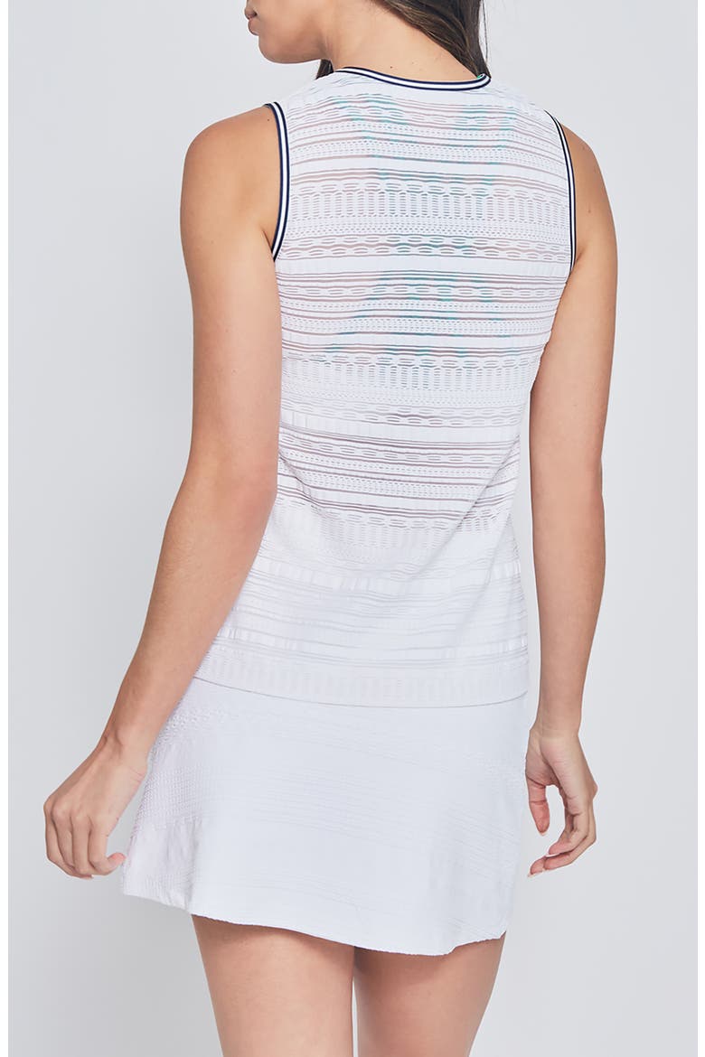 ZIP FRONT TANK, Alternate, color, WHITE WITH GREEN TRIM