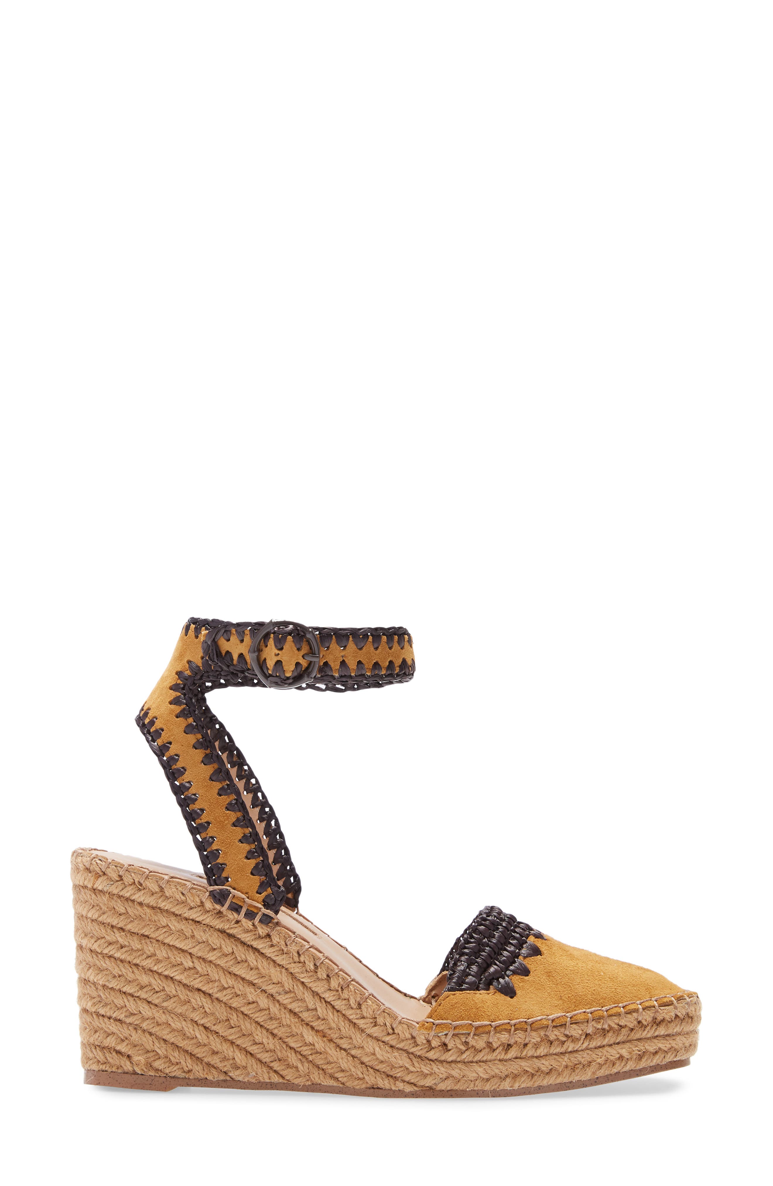 Global Wedge Sandal, Alternate, color, MUSTARD KID SUEDE