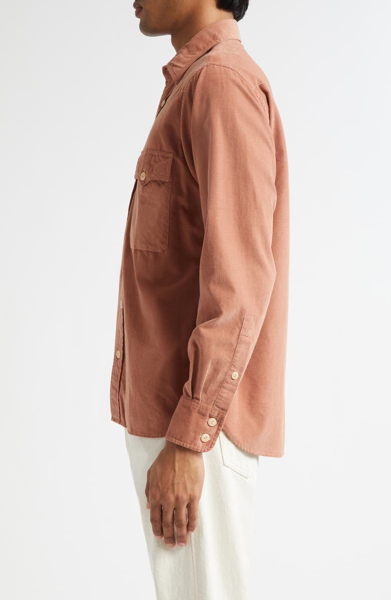 Drake's Cotton Needlecord Western Shirt, Alternate, color, 990 Washed Pink