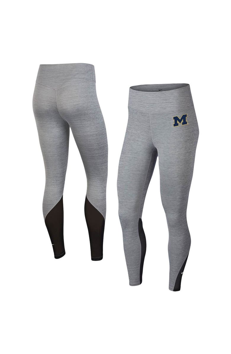 Nike Women's Nike Heathered Gray Michigan Wolverines One Performance Tights, Main, color, 