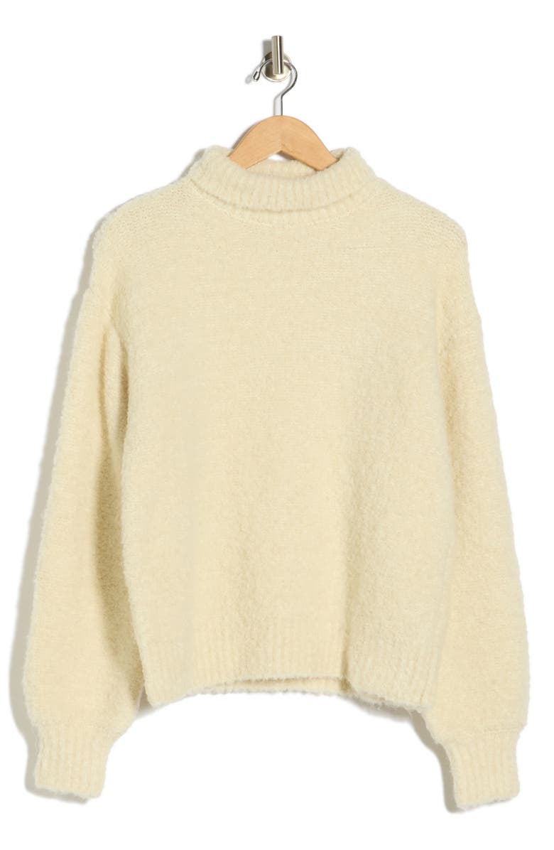 FRNCH Nadine Mock Neck Bouclé Sweater, Alternate, color, Creme