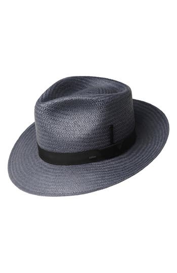Bailey Adlay Woven Fedora In Navy