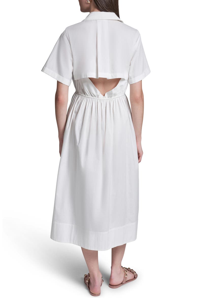 Cotton Poplin Midi Cape Back Shirt Dress, Alternate, color, WHISPER WHITE