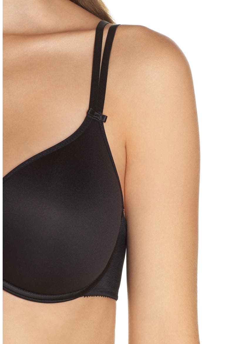 Basic Invisible Smooth Support T-Shirt Bra, Alternate, color, BLACK