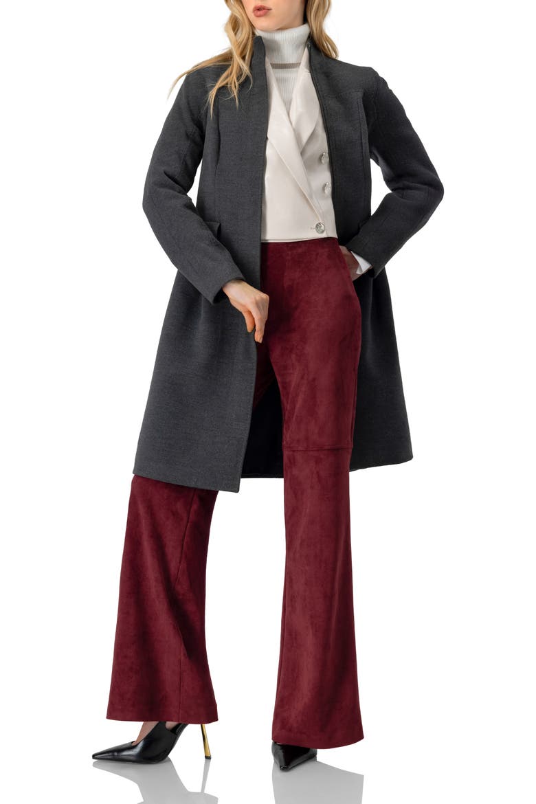 Faun-Leather Double-Breasted Short Blazer, Alternate, color, Ivory