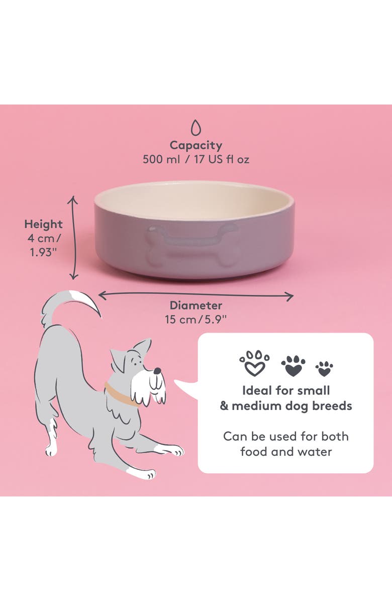 MASON CASH Embossed 17oz Bone Dog Food and Water Bowl, Alternate, color,