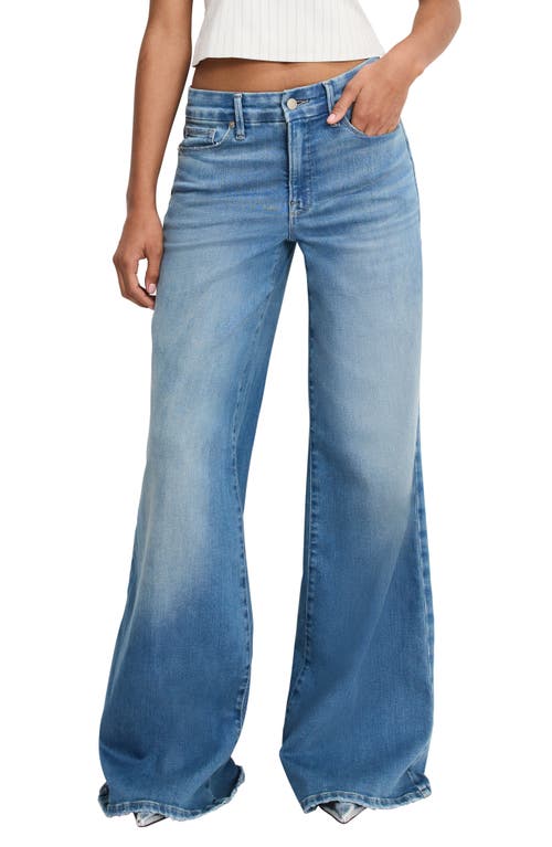 Good American Soft-tech Good Waist Palazzo Jeans In Blue