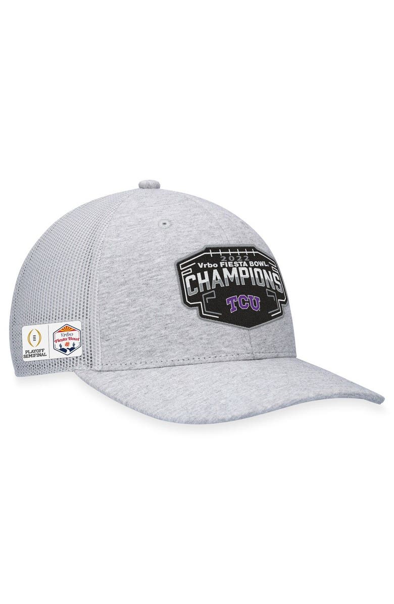TOP OF THE WORLD Men's Top of the World  Heather Gray TCU Horned Frogs College Football Playoff 2022 Fiesta Bowl Champions Adjustable Hat, Main, color, 