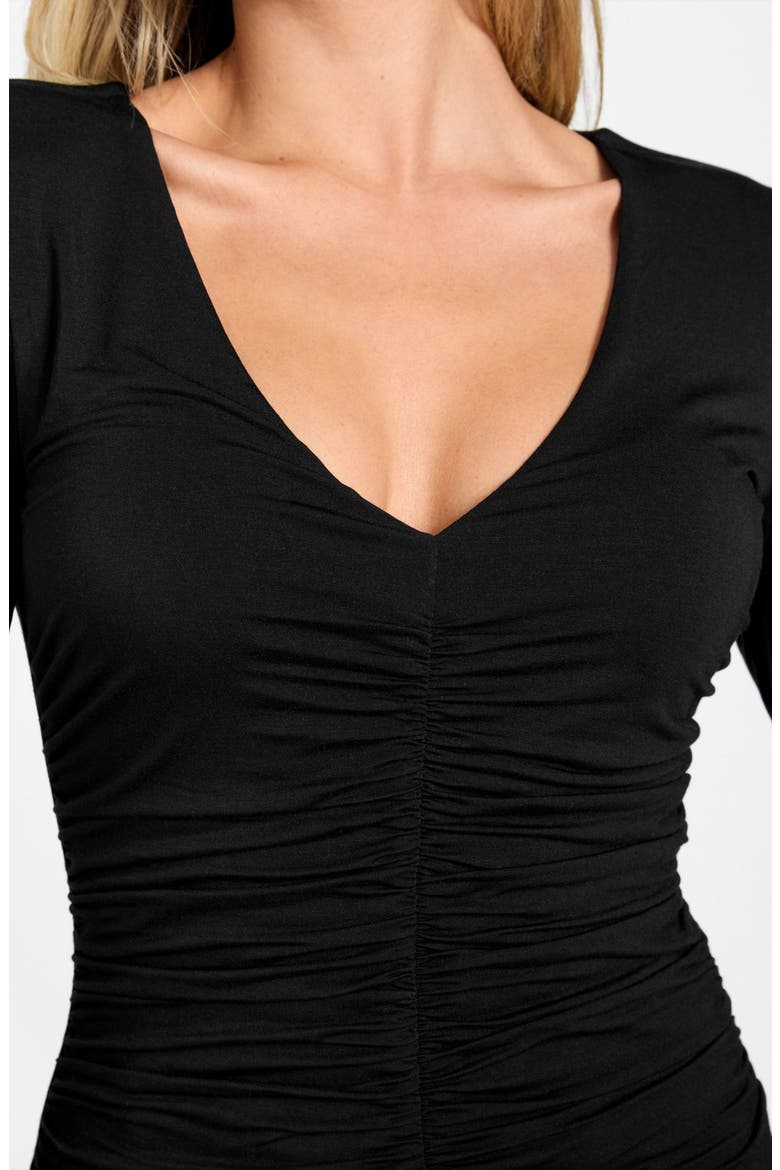Ayleen Ruched Long Sleeve Jersey Top, Alternate, color, JBLACK-BLACK