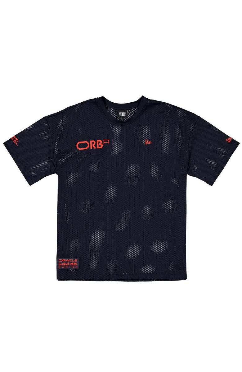 New Era Men's New Era  Navy Red Bull Racing Oversized Graphic Mesh T-Shirt, Alternate, color, 