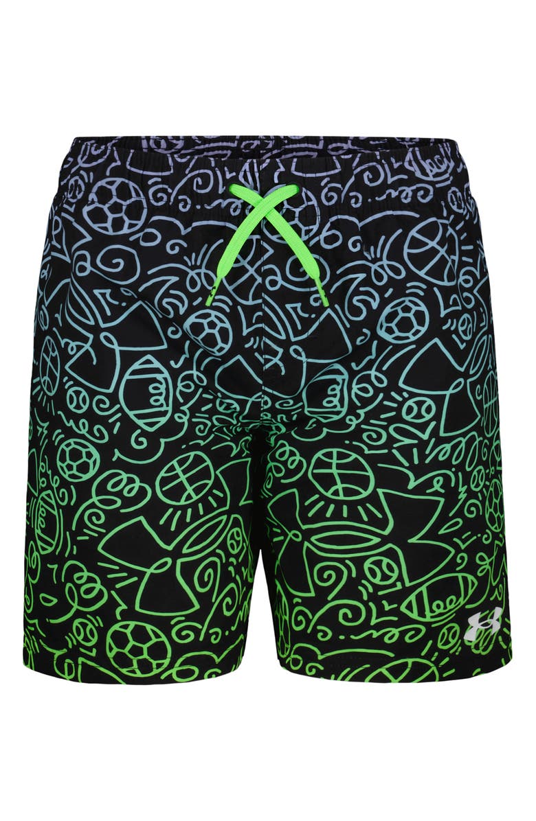 Under Armour Kids' Doodle Energy Volley Swim Trunks, Main, color, Black