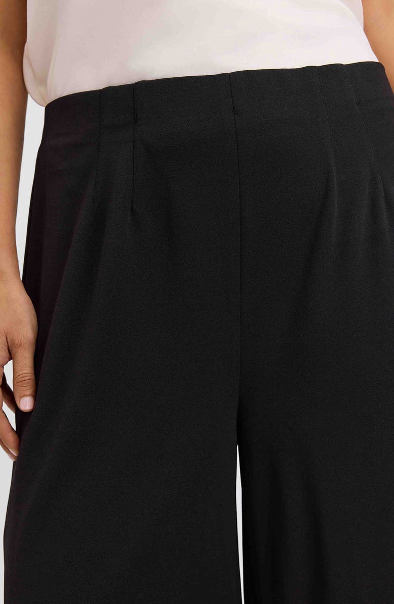 Foxcroft Arlette Wide Leg Crop Crepe Pants, Alternate, color, Black