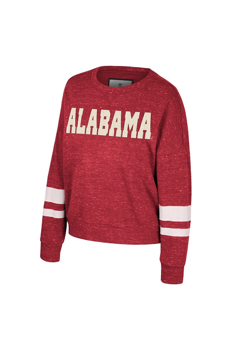 Women's Colosseum Crimson Alabama Crimson Tide Lost City Speckle Pullover Sweatshirt, Alternate, color, Crimson