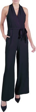 Julia Jordan Tie Waist Wide Leg Jumpsuit