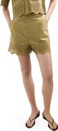 MANGO Eyelet Embroidery High Waist Shorts