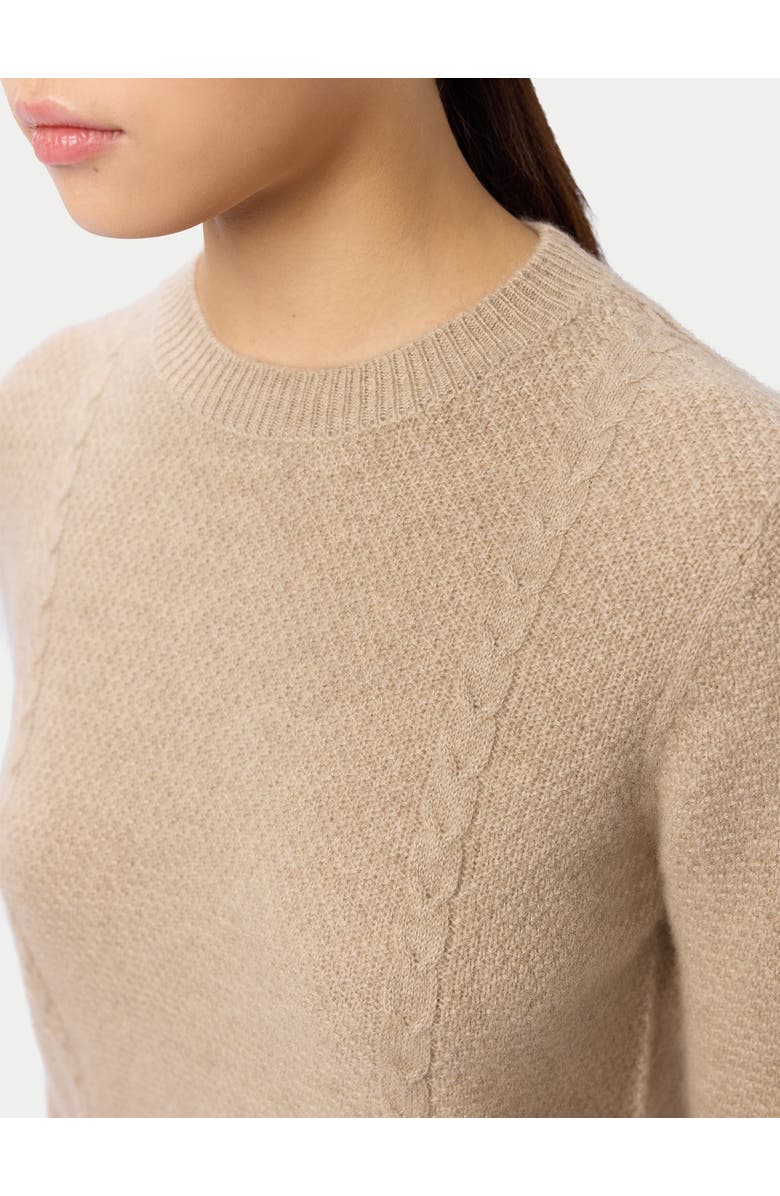 Gobi Cashmere Cropped Crewneck Cashmere Sweater, Alternate, color, Warm Grey