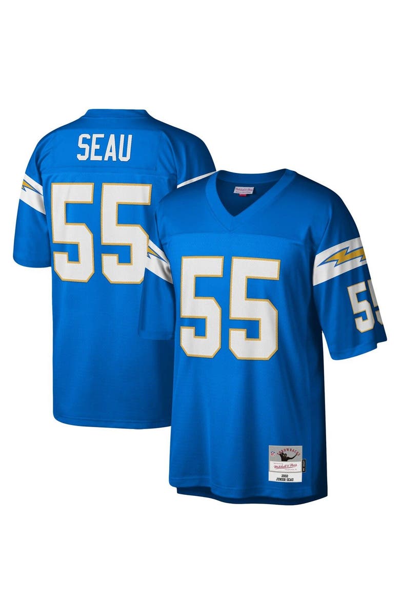 Mitchell & Ness Men's Mitchell & Ness Junior Seau Powder Blue Los Angeles Chargers Big & Tall 2002 Retired Player Replica Jersey, Main, color, Powder Blue