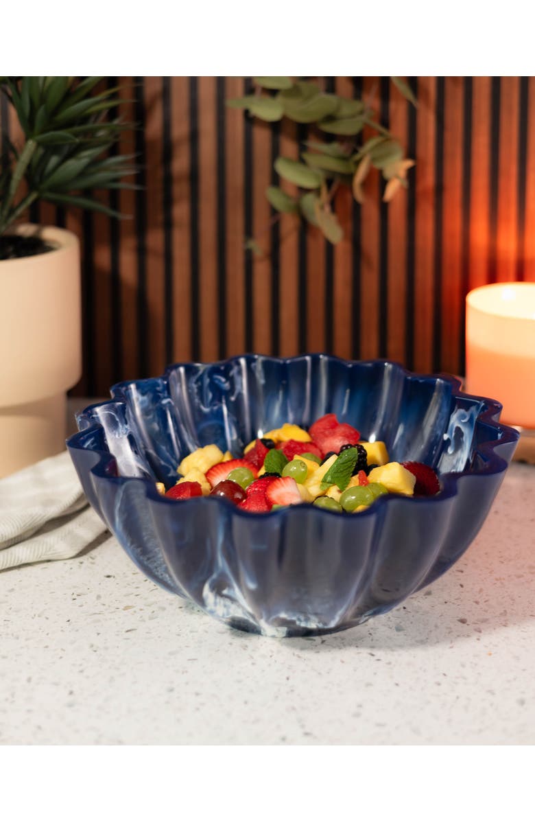 Jeanne Fitz Resin Collection Scalloped Bowl - Blue, Alternate, color, Blue