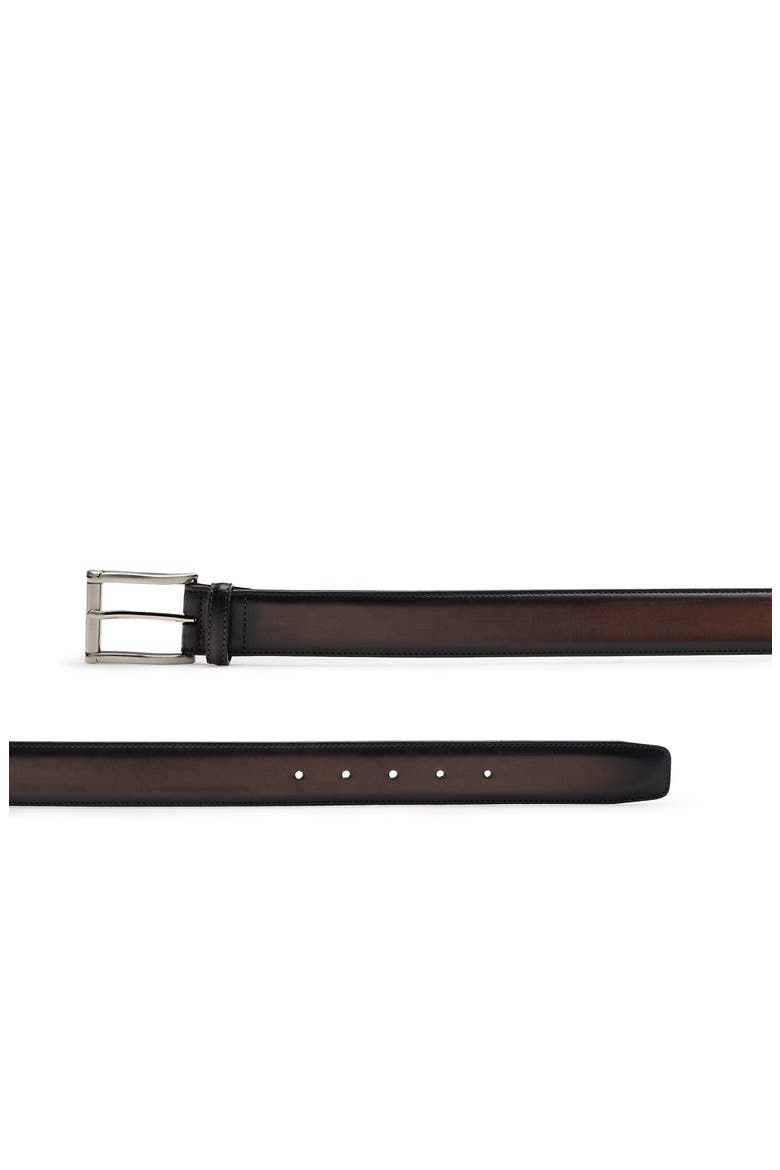 Carbon Leather Belt, Alternate, color, BROWN