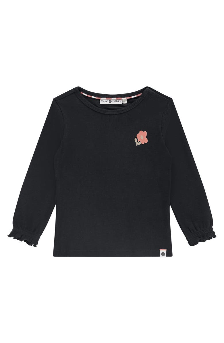 Stains and Stories by Babyface Ribbed Long Sleeve Top, Main, color, Nearly Black