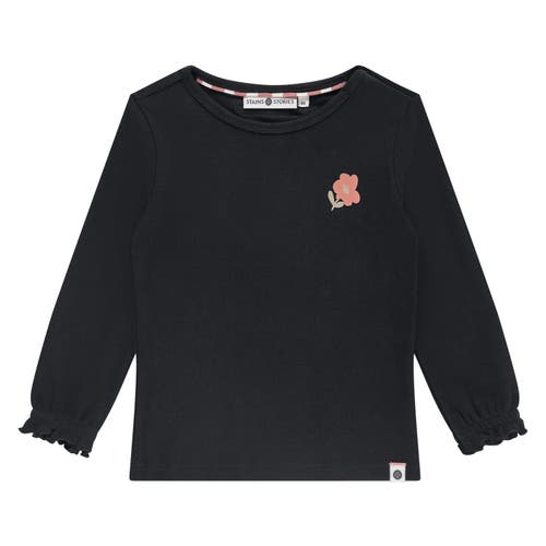 Stains And Stories By Babyface Kids' Ribbed Long Sleeve Top In Black