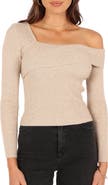 Petal & Pup Aleena One-Shoulder Rib Sweater