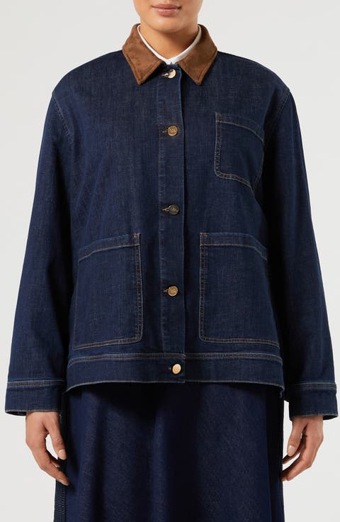 Contrast Collar Denim Jacket