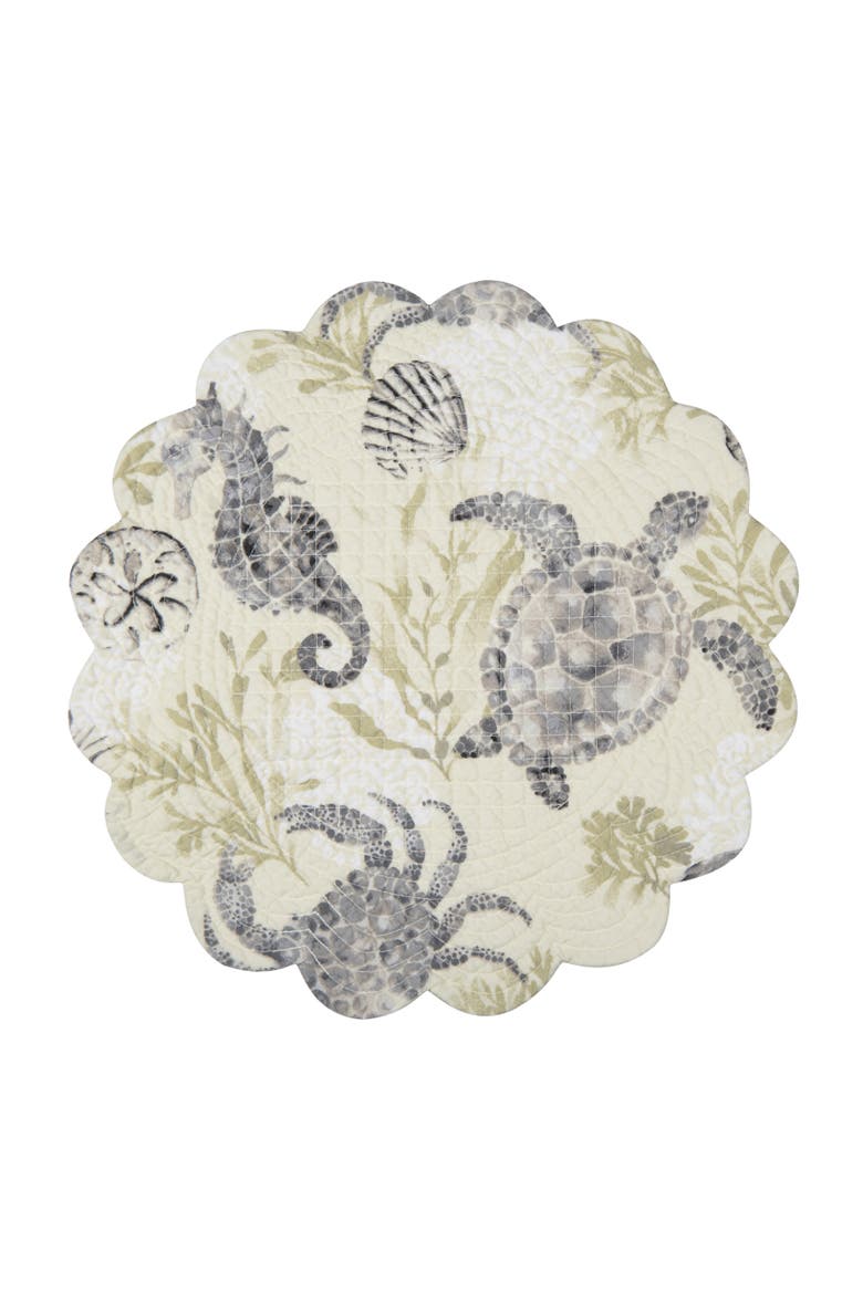 Cannon Beach Round Placemats Set of 6, 17", Alternate, color, Beige