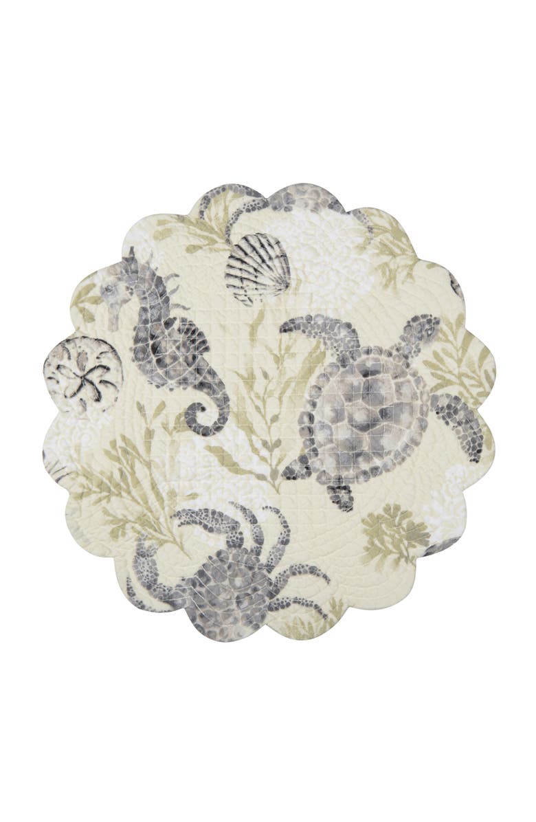 C&F Home Cannon Beach Round Placemats Set of 6, 17", Alternate, color, Beige