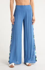 Elan Crochet Side Panel Cover-Up Pants