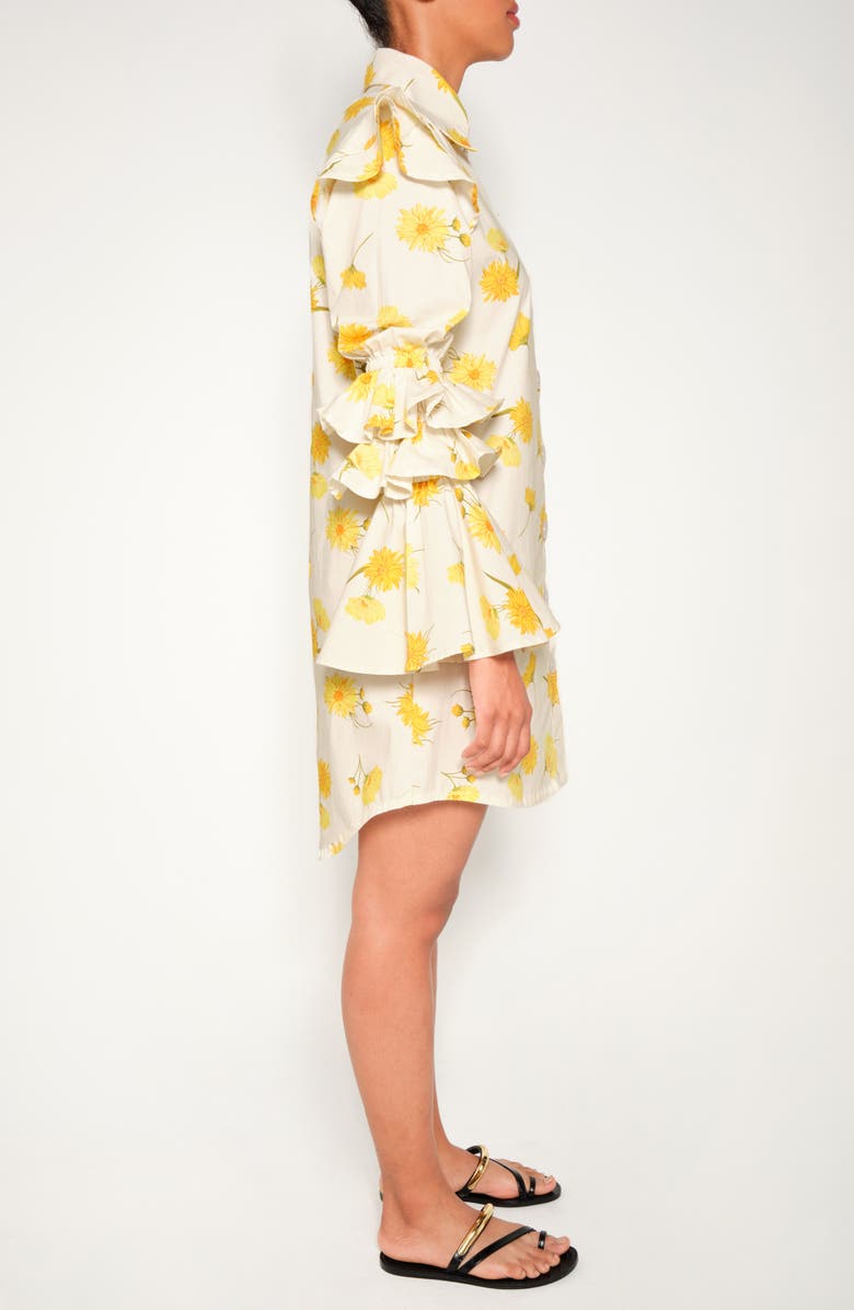 The Lulo Project The Night Owl Floral Long Sleeve Stretch Cotton Shirtdress, Alternate, color, Maxi Daisy